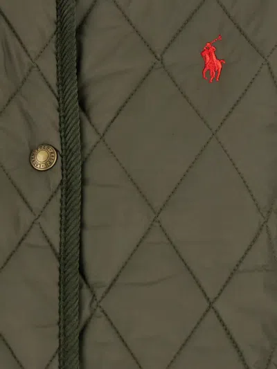 Polo Ralph Lauren Corduroy-collar Quilted Jacket In Green