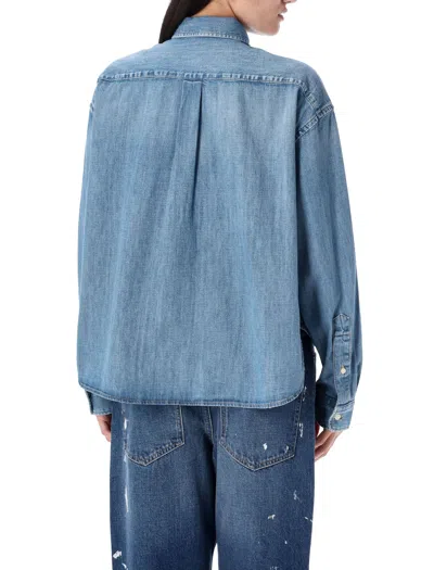 Polo Ralph Lauren Cropped Boxy Chambray Denim Shirt