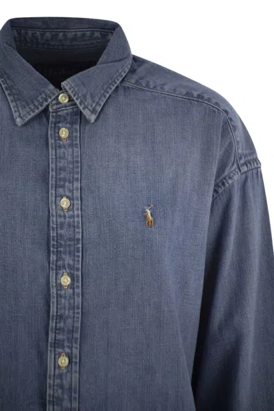 Polo Ralph Lauren Cropped Boxy Chambray Denim Shirt