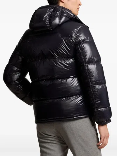 Polo Ralph Lauren Classic Black Bomber Jacket With Ribbed Trim And Structured Fit In Black