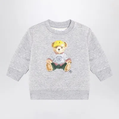 Polo Ralph Lauren Grey Cotton Polo Bear Sweatshirt In Gray