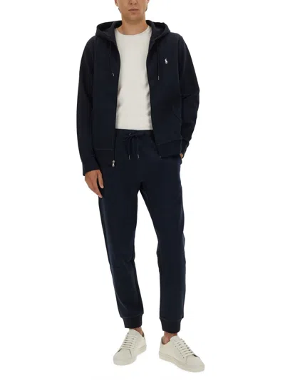 Polo Ralph Lauren Zip-up Hooded Sweatshirt In Black