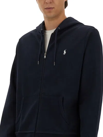 Polo Ralph Lauren Zip-up Hooded Sweatshirt In Black