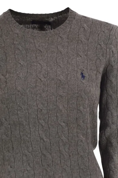 Polo Ralph Lauren Ralph Lauren Gray Wool And Cashmere Cable-knit Sweater In Gray