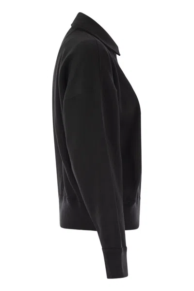 Polo Ralph Lauren Cotton Blend Fleece Quarter-zip Sweatshirt In Black