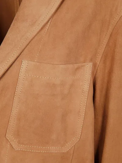 Polo Ralph Lauren Womens Maple Relaxed-fit Single-breasted Suede Blazer In Brown