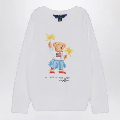 Polo Ralph Lauren White Cotton Blend Sweatshirt With Print In White