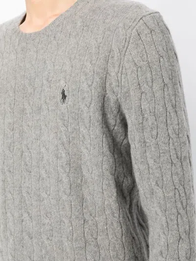 Polo Ralph Lauren Wool And Cashmere Cable-knit Sweater In Gray
