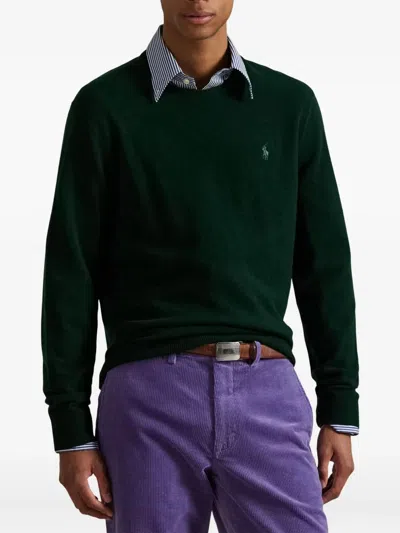 Polo Ralph Lauren Classic Crewneck Sweater In Deep Green In Green