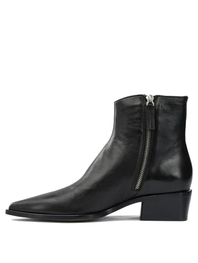 Pomme D'or Pointed Zip Boots In Black