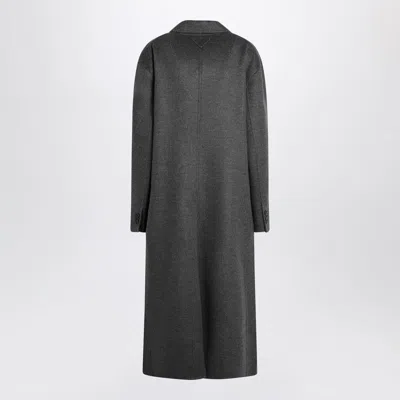 Prada Grey Double-breasted Wool And Cashmere Coat In Gray