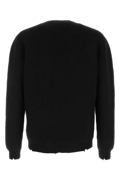 Prada Knit Sweater With Long Sleeves And Embellishment In Black