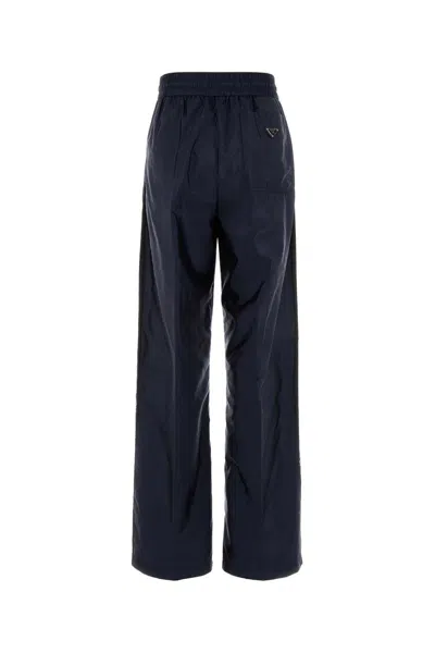 Prada Re-nylon And Lace Trousers In Blue