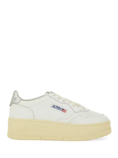 Autry Sneakers Medalist Platform In Suede And Leather White And Gray. In Multi