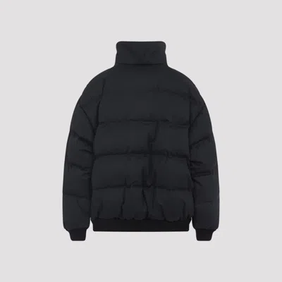 Prada Cotton Padded Jacket Stand-up Collar In Black