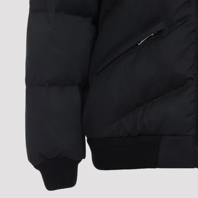 Prada Cotton Padded Jacket Stand-up Collar In Black
