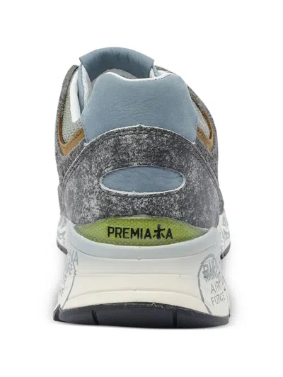 Premiata Suede-panel Lace-up Sneakers In Gray