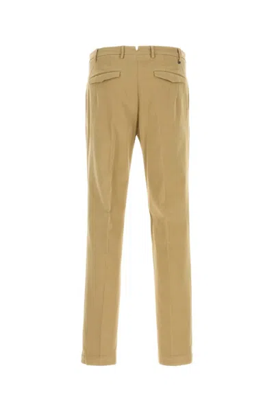 Pt Torino Beige Stretch Cotton Pant In Multi