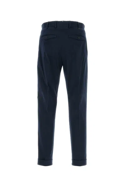 Pt Torino Black Patns With Pleats And Belt Loops In Cotton Blend Man In Black