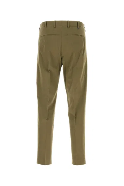 Pt01 Rebel Pressed-crease Cotton Trousers In Green
