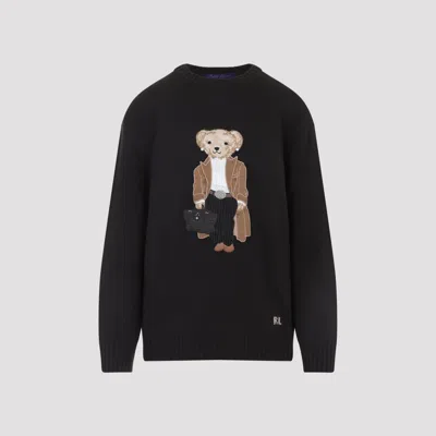 Ralph Lauren Crew Neck Embroidered Knitwear In Black