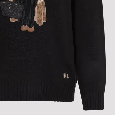 Ralph Lauren Crew Neck Embroidered Knitwear In Black