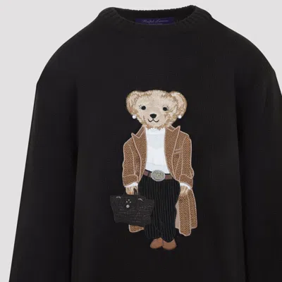 Ralph Lauren Crew Neck Embroidered Knitwear In Black