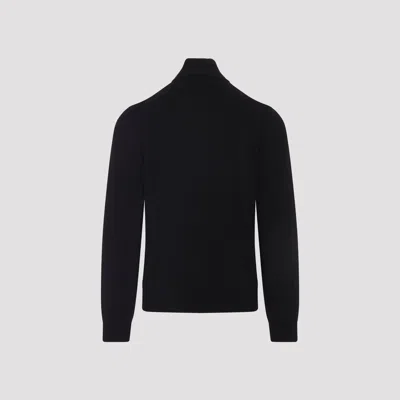 Ralph Lauren Long Sleeve Turtleneck Pullover Embroidered In Black