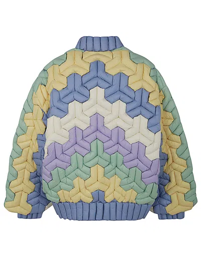 Raxxy Triangle Multicolor Down Jacket Clothing In Blue