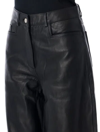 Remain Birger Christensen Leather Pant With Pockets And Loops In Black