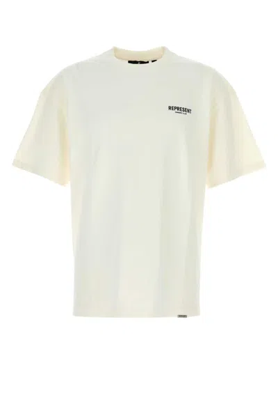 Represent Owners Club Logo Cotton T-shirt In Neutral