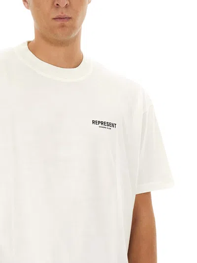 Represent Owners Club Logo Cotton T-shirt In Neutral