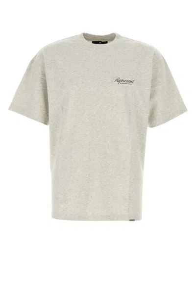 Represent Grey Crewneck Logo Print T-shirt In Gray