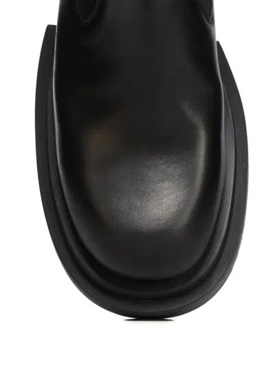 Rick Owens Beatle Leather Platform Chelsea Boots In Black