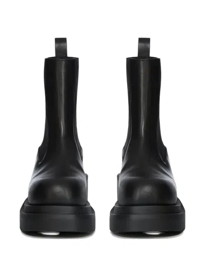 Rick Owens Beatle Leather Platform Chelsea Boots In Black