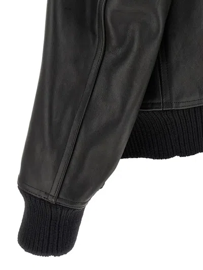Rick Owens Casual High Collar Jacket With Snap Button Pockets