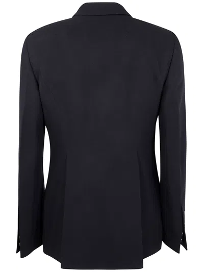 Rick Owens Single-button Wool Jacket In Blue