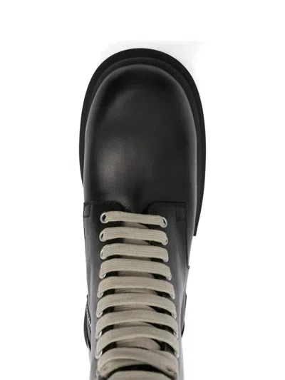 Rick Owens Black Concordians Lace-up Bogun Boots In Black