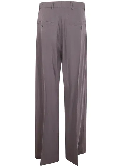 Rick Owens Belas Pleated Zip-front Wide-leg Trousers In Gray