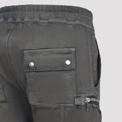 Rick Owens Elastic Waist Cargo Trousers Featuring Pockets In Gray