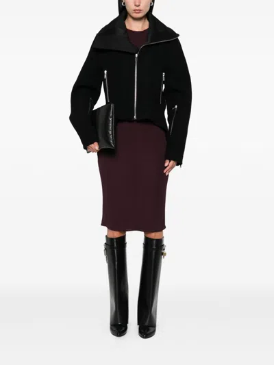 Rick Owens Black Wool Draculimo Structured Jacket In Black