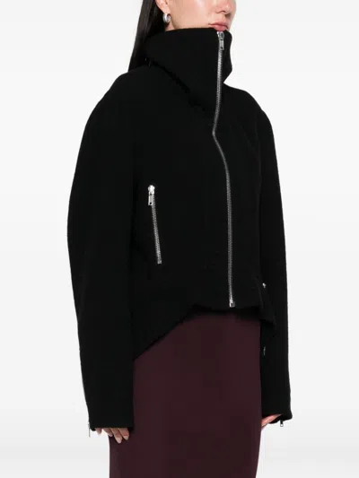 Rick Owens Black Wool Draculimo Structured Jacket In Black