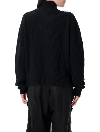 Rick Owens Wool Turtle Neck Jumper In Black