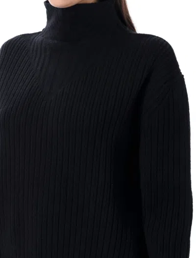 Rick Owens Wool Turtle Neck Jumper In Black