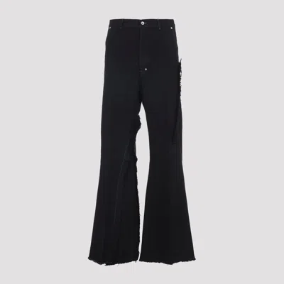 Rick Owens Casual Trousers With Frayed Detailing And Pockets In Black