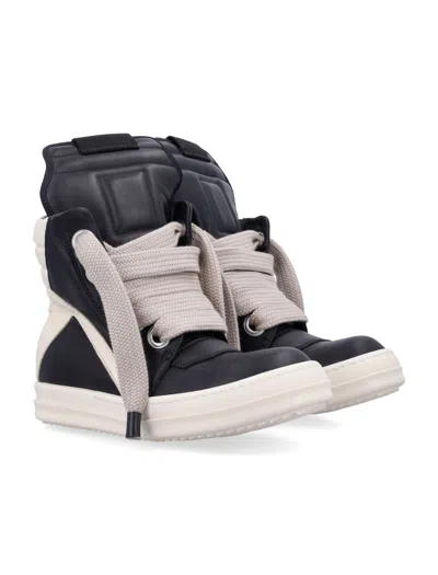 Rick Owens Geobasket Round Head High Top Casual Shoes In Black