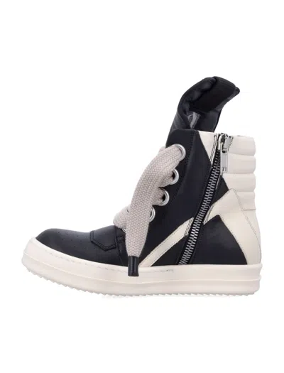 Rick Owens Geobasket Round Head High Top Casual Shoes In Black