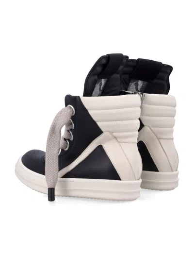 Rick Owens Geobasket Round Head High Top Casual Shoes In Black