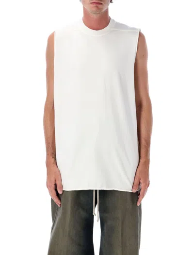 Rick Owens Relaxed Sleeveless Crew Neck Top In White