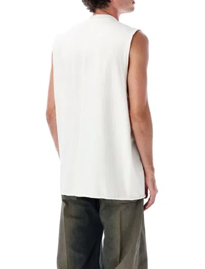 Rick Owens Relaxed Sleeveless Crew Neck Top In White